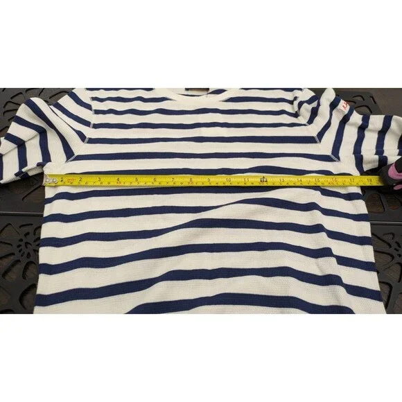 Polo Ralph Lauren Women's Maxi Dress Large Waffle Knit Preppy Blue White Striped - Picture 10 of 11